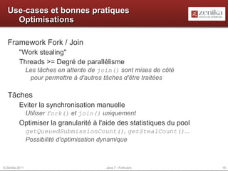 Introduction Principe du Fork / Join Un problème doit être traité.  Il est modélisé sous la forme d'une tâche soumise à  un pool de threads 