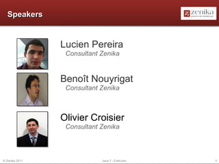3 domaines d'expertise centrés sur la plate-forme Java. La formation Centre de formation au coeur de Paris. Spring, Hibernate, Maven, Eclipse RCP, BIRT, GWT, etc... Le conseil Audits de code et d'architecture, préconisations et mise en place de frameworks, choix et évaluation d'outils et de frameworks, etc... La réalisation Approche pragmatique de nos architectes - nous réalisons ce que nous préconisons. Délégation de projets au forfait. 