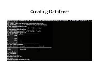 Crea8ng	
  Database	
  
 