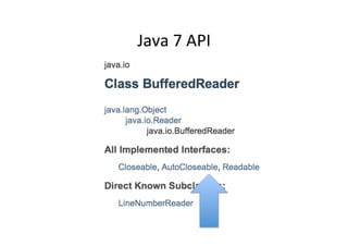 Java	
  7	
  API	
  
 