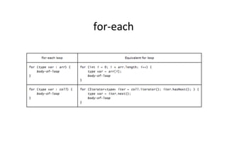 Enum	
  
•  An	
  enum	
  type	
  is	
  a	
  type	
  whose	
  ﬁelds	
  consist	
  of	
  a	
  ﬁxed	
  set	
  of	
  
   cons...
