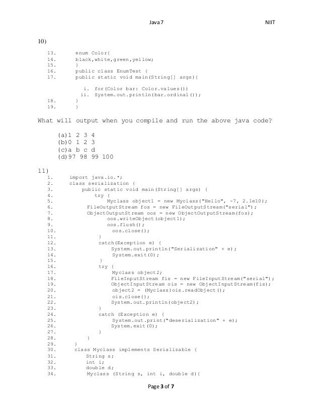 Java Questions