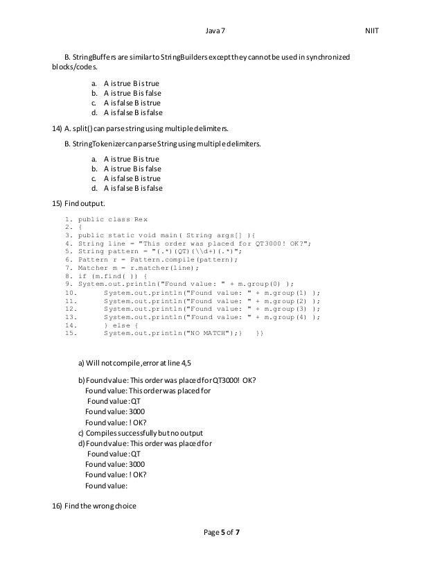 Java Questions