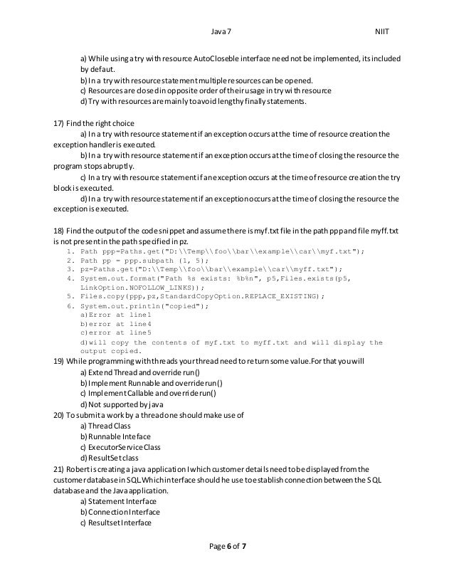 Java Questions
