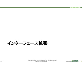 ULS 
インターフェース拡張 
Copyright © 2011-2014 UL Systems, Inc. All rights reserved. 
Proprietary & Confidential Powered by 46 
 
