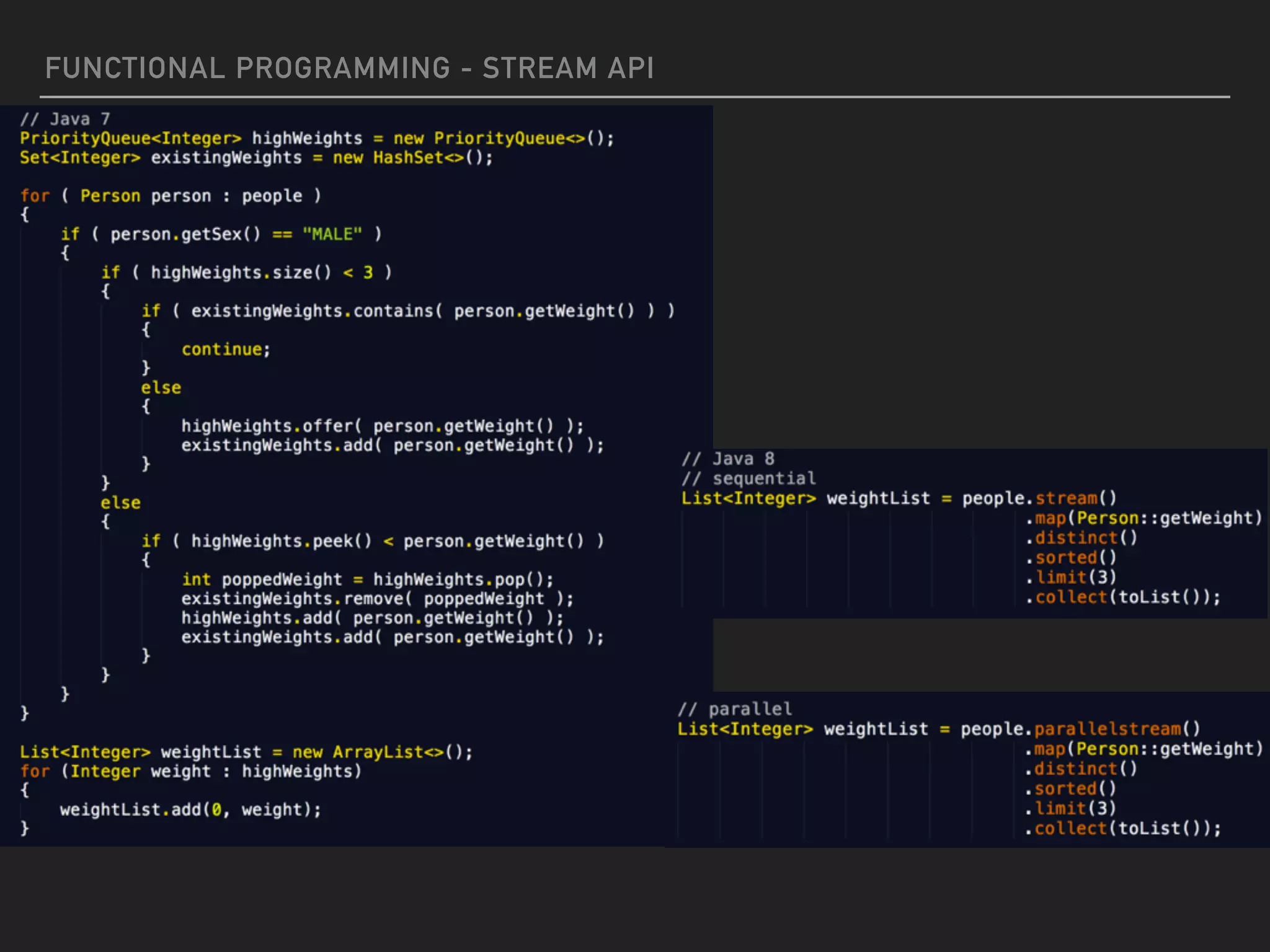 FUNCTIONAL PROGRAMMING - STREAM API
 