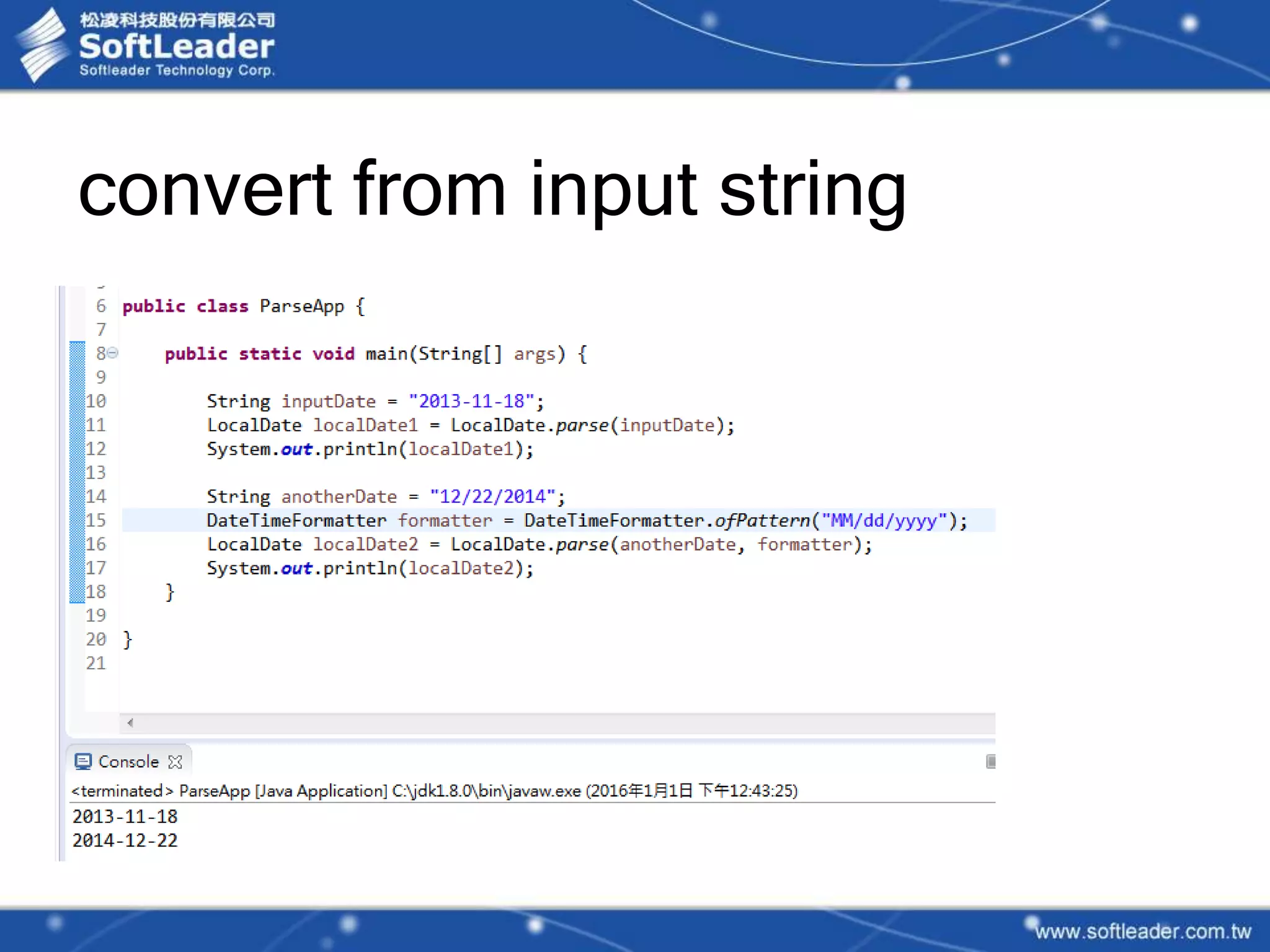 convert from input string
 