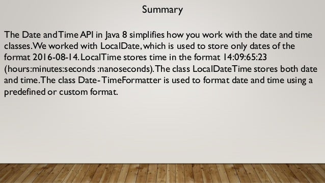 New Java Date/Time API