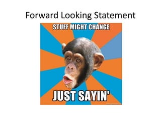 Forward Looking Statement
 