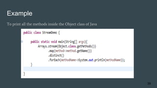 Example
To print all the methods inside the Object class of Java
39
 