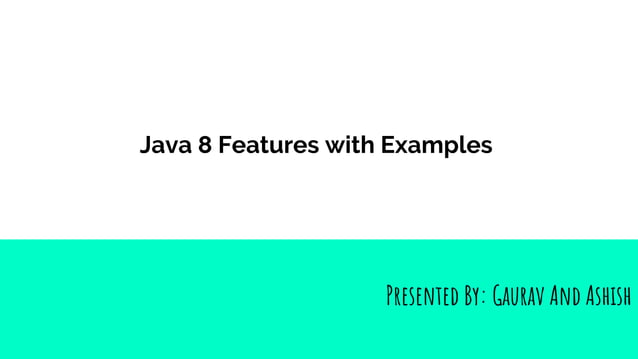 Java 8 features | PDF