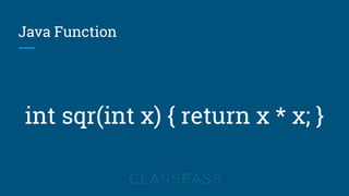 Java Function
int sqr(int x) { return x * x; }
 