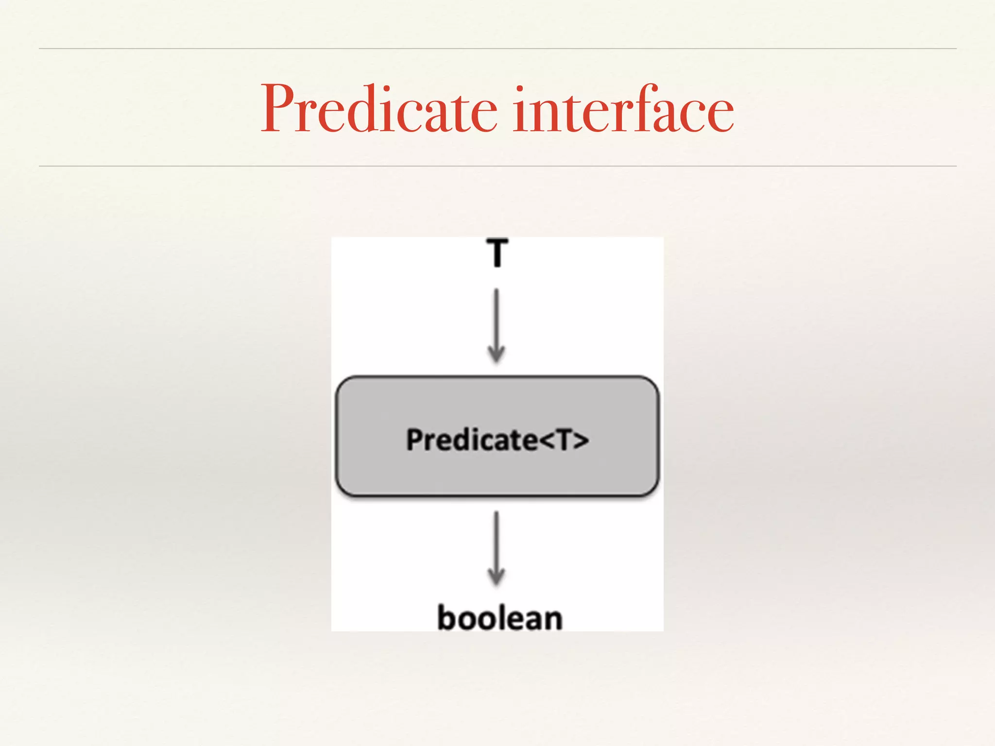 Predicate interface
 