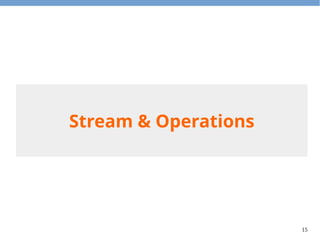 15
Stream & Operations
 