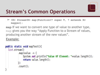 Java 8 Streams And Common Operations By Harmeet Singh(Taara) | PPT