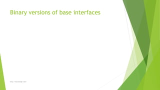 Binary versions of base interfaces
http://marutsingh.com/
 