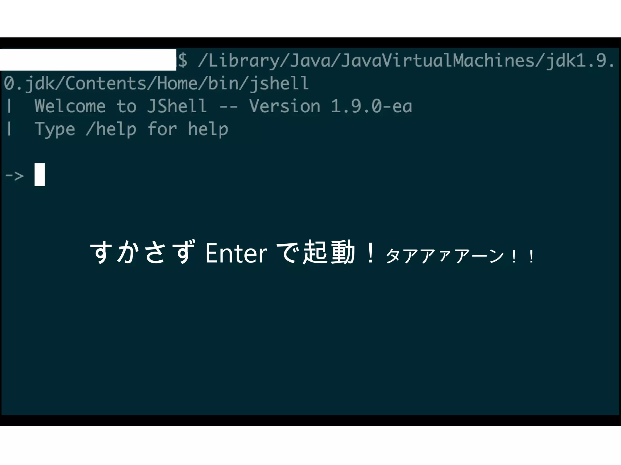 すかさず Enter で起動！タアアァアーン！！
 