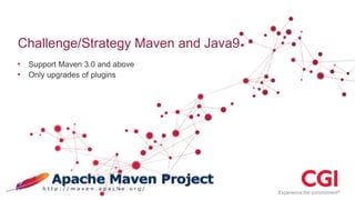 Challenge/Strategy Maven and Java9
• Support Maven 3.0 and above
• Only upgrades of plugins
 