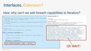 Java 9 Collection Factory Methods. Features
static <E> Set<E> of(E e1, E e2, E e3) {
return new ImmutableCollections.SetN<>(e1, e2, e3);
}
Return inmutable collections
@dgomezg
9
 