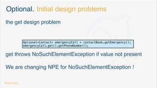 Java 9 Interfaces. Private & static access
public class ExclusionArea implements Resizable, Locatable {
public ExclusionArea(GeoPoint... points) {
this.points = Arrays.asList(points);
Locatable.getPoligonFrom(points);
}
}
private methods not accesible
static methods accessible through interface name
@dgomezg
9
 