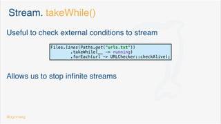 Optional. Initial design problems
the get design problem
method isPresent to avoid Exceptions
Optional<Contact> emergencyCall = contactBook.getEmergency();
if (emergencyCall.isPresent()) {
emergencyCall.get().getPhoneNumber();
}
Isn’t that a null check?
@dgomezg 8
 