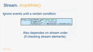 Optional. Initial design problems
the get design problem
method isPresent to avoid Exceptions
Optional<Contact> emergencyCall = contactBook.getEmergency();
if (emergencyCall.isPresent()) {
emergencyCall.get().getPhoneNumber();
}
Isn’t that a null check?
Contact emergencyCall = contactBook.getEmergency();
if (emergencyCall != null) {
emergencyCall.getPhoneNumber();
}
@dgomezg 8
 