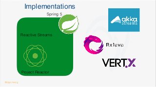 Implementations
Project Reactor
Reactive Streams
Spring 5
@dgomezg
 
