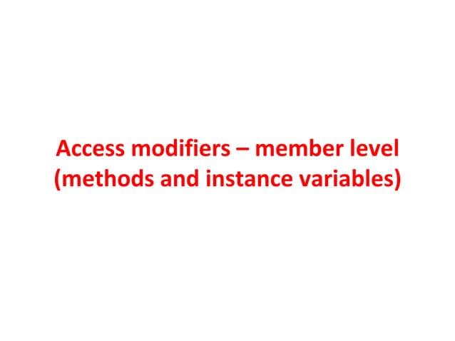 Java access modifiers | PPT