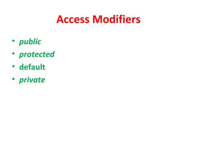 Java access modifiers | PPT