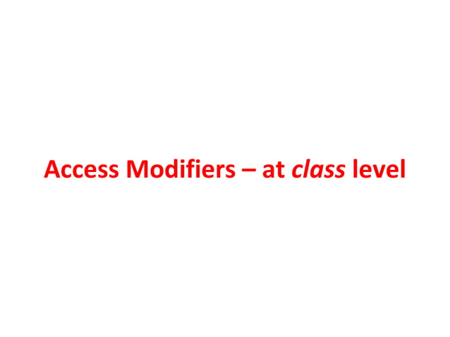 Java access modifiers | PPT