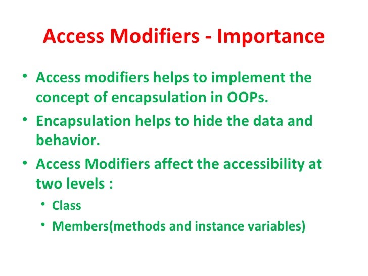 Java access modifiers