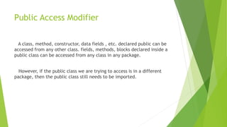 Java access modifiers | PPTX