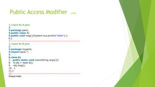 Java access modifiers | PPTX