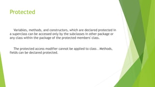 Java access modifiers | PPTX