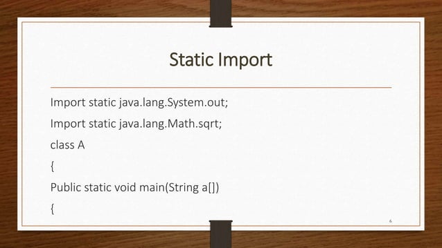 Static Import and access modifiers | PPTX