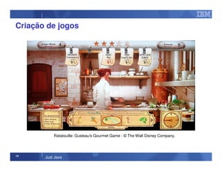 14
Just Java
Criação de jogos
Ratatouille: Gusteau's Gourmet Game - © The Walt Disney Company.
 