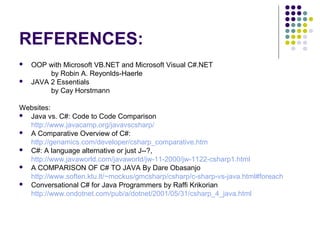 Difference between Java and c# | PPT