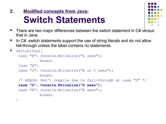 Difference between Java and c# image.