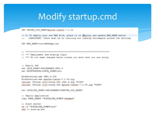Modify startup.cmd
 