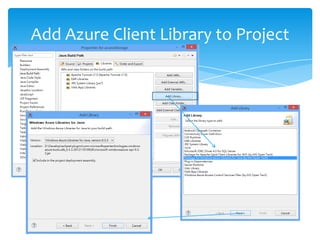 Add Azure Client Library to Project
 