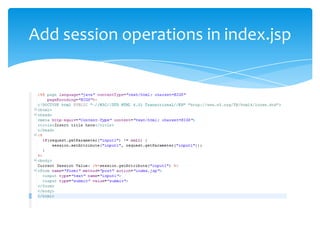 Add session operations in index.jsp
 