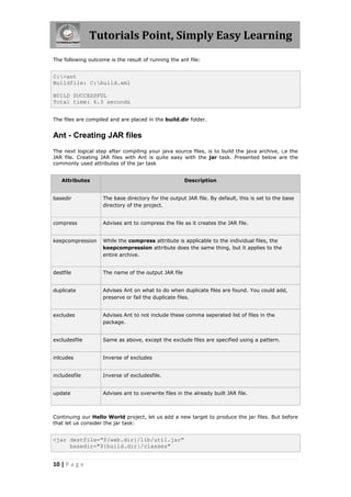 Java ant tutorial | PDF