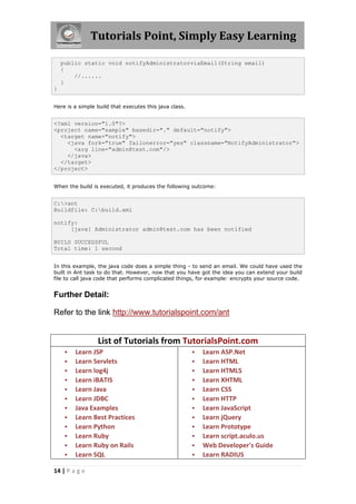 Java ant tutorial | PDF