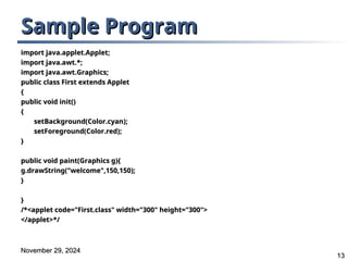 Introduction to Java Applet and Life cycle of an Applet | PPT