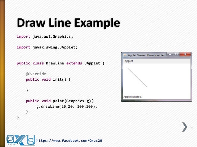 Drawing Lines Jpanel : Java applet and graphics