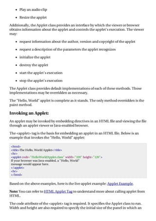 Java applet basics | PDF