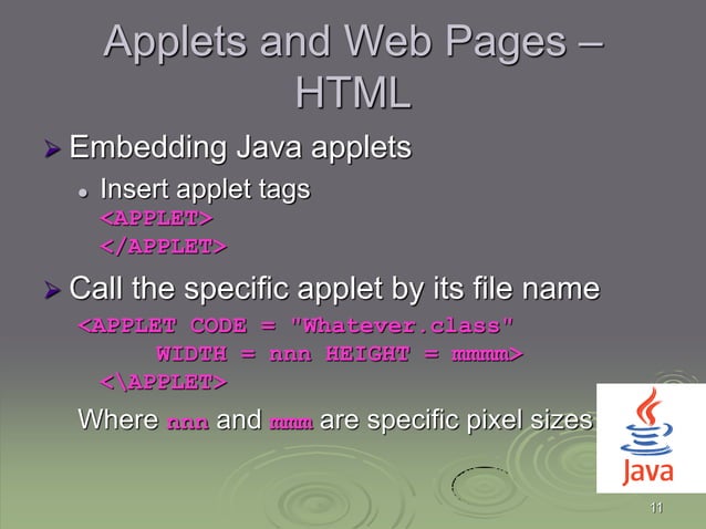 Java applets and working principles | PPT