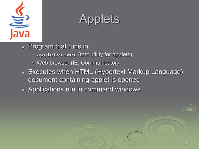 Java applets and working principles | PPT