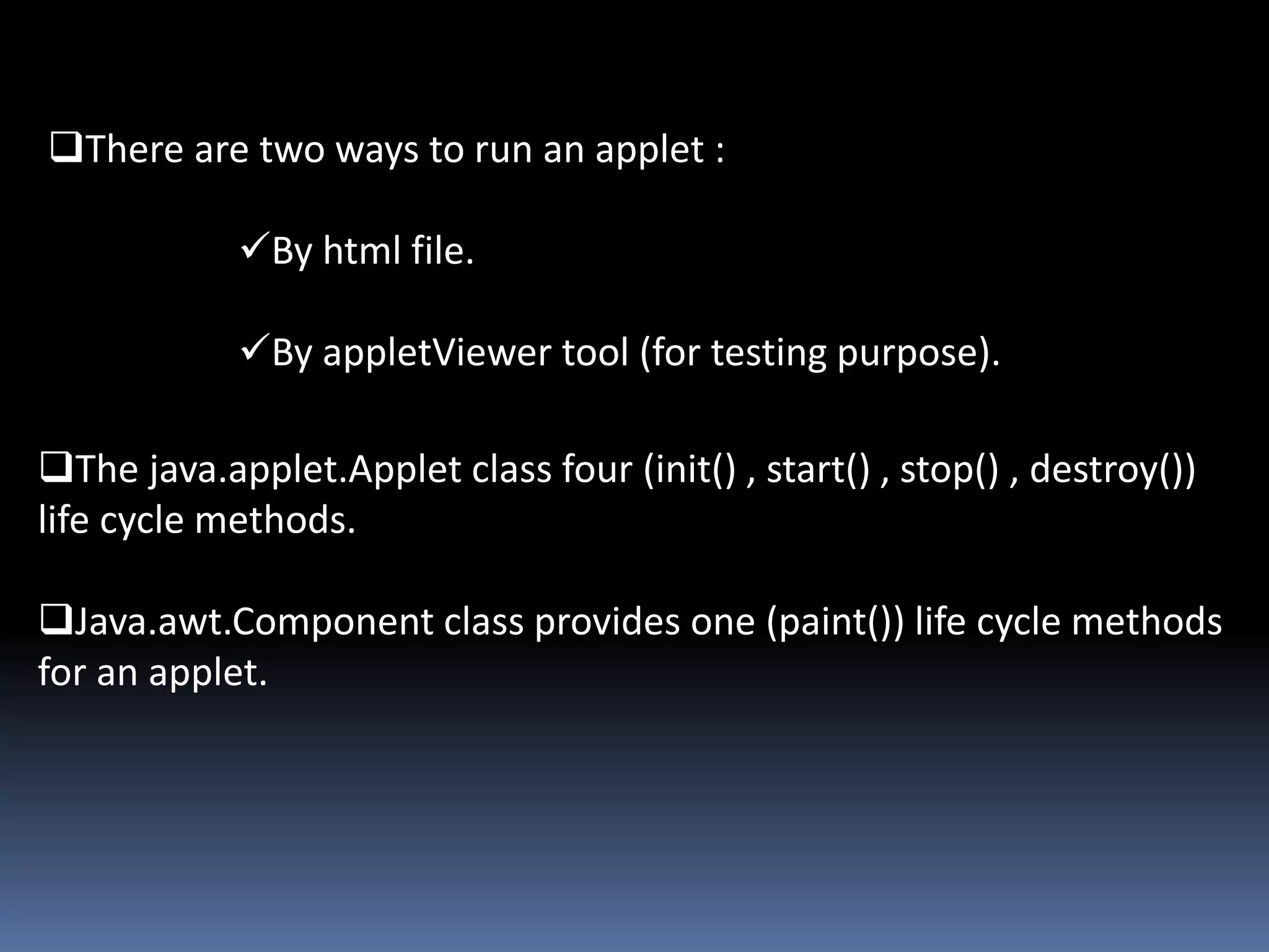 Java applets | PPT image.