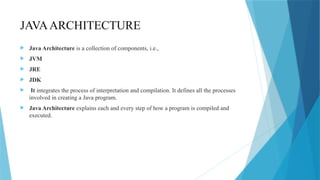 JAVA ARCHITECTURES PPT | "Mastering Java: A Comprehensive Guide to Core ... image.